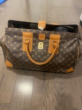 Monogram Canvas Holdall with Tan Leather Trim